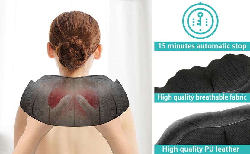 AERLANG Shiatsu Back and Neck Massager, Back Massager Deep Tissue Kneading Neck and Shoulder Massage with Heat, Electric Massage Pillow Fathers Day Gift Ideas from Daughter Son(NOT Cordless)