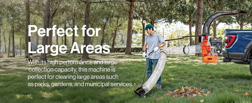 SuperHandy Truck Loader Leaf Vacuum – 15HP Electric Start Engine, Serrated Metal Impeller, Hitch or Tailgate Mount, Commercial Debris Vacuum for Lawn & Landscape Cleanup