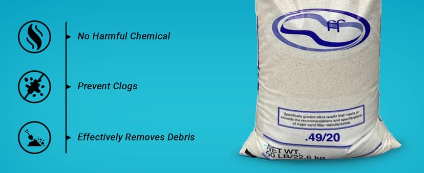U.S. Silica Mystic White II Sand for Above Ground and Inground Pool Filter Pumps, 50 Lb - Accessories and Supplies for Swimming Pool System Cleaning and Maintenance