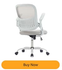Sweetcrispy Home Office Desk Chair, Ergonomic High-Back Mesh Rolling Work Computer Chairs with Wheels and Adjustable Headrests, Comfortable Lumbar Support, Comfy Flip-up Arms for Bedroom, Study, Grey