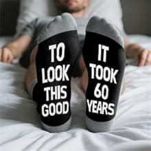 60th Birthday Gifts for Men Whiskey Glass Set, 60th Birthday Party Supplies with 11 Oz Whiskey Glass Coaster Stone Baseball Cap Apron Sock Funny Toilet Paper Keychain for Him, Dad, Husband, Friends