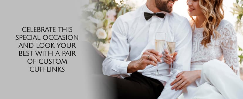 Custom engraved cufflinks for men, personalized wedding gift for groom, father of the bride & groom dad, best men, customized gold & silver cufflinks with dates, quotes or couples initials from bride