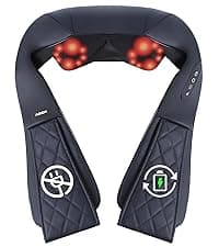 Back and Neck Massager,Shiatsu Back Massager with Heat,Cordless Portable Kneading Shoulder Massage Shawl Electric Massage Pillow for Pain Relief Deep Tissue Gifts for Dad Mom Friends