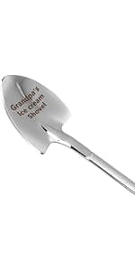Gifts For Dad Men from Daughter Stocking Stuffers for men dad Ice Cream Spoon Scoop for Ice Cream Lovers, Christmas Gifts Funny Engraved Stainless Steel Shovel