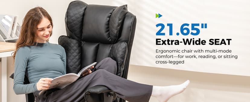 GTRACING Big and Tall Office Chair 400LBS Wide Ergonomic Gaming Chair with Deluxe Embossing Designed Leather with Foot Rest,150°Reclining Adjustable Soft Armrests Pocket Spring Back Support and Pillow