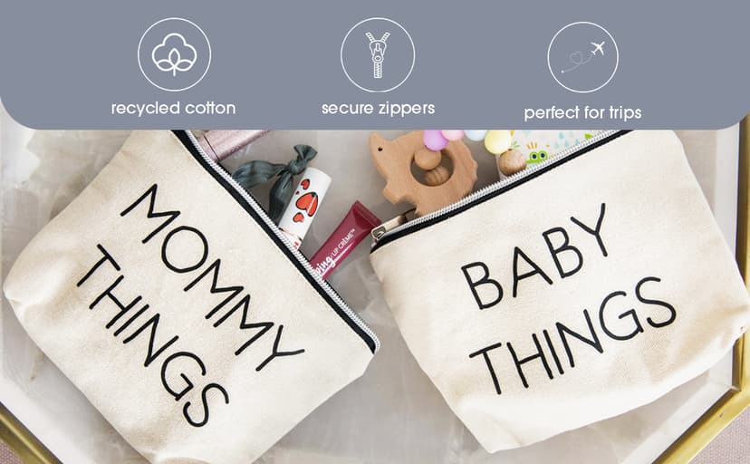 Pearhead Unisex Mommy and Baby Things Travel Pouch, 2 Count (Pack of 1)