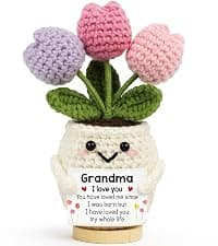 Grandmother Gift from Grandson, Granddaughter - 5.51'' x 4.13'' Mimi Gigi Nana Positive Support Crochet Gifts for Grandma from Grandkids - Christmas Birthday Grandma Gifts B0FT2DV65Z