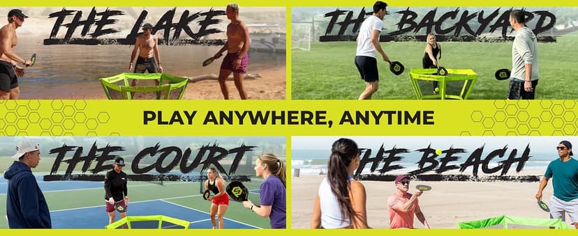 PaddleSmash - Pickleball Yard Game As Seen on Shark Tank - Beach, Backyard, Tailgate & Lawn, Outdoor Activities for Adults and Family - Easy Assembly