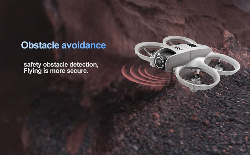 RC Small Drone with Dual Cameras, Propeller Guard, Altitude Hold, One-Key Takeoff, 3D Flips, 2 Batteries, Intelligent Obstacle Avoidance, Remote Control Helicopter Airplane, Hovering, APP Control, LED Lights, for Beginners FPV Palm Takeoff Mini Quadcopter (Orange)