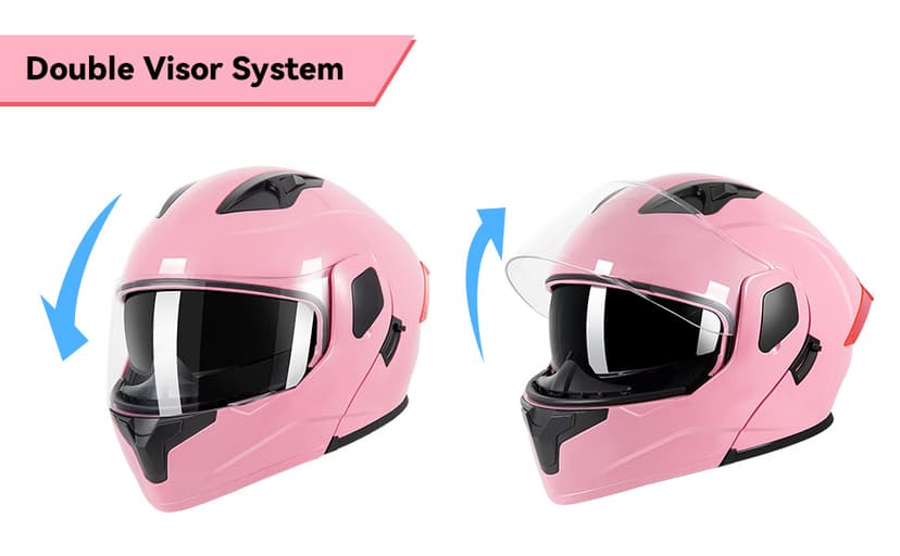 Adult Modular Motorcycle Helmets, DOT Approved Flip up Dual Visor Full Face Helmet for Men Women Moto ATV UTV Snowmobile ADV Four Wheeler Street Bike with Gloves & Mask