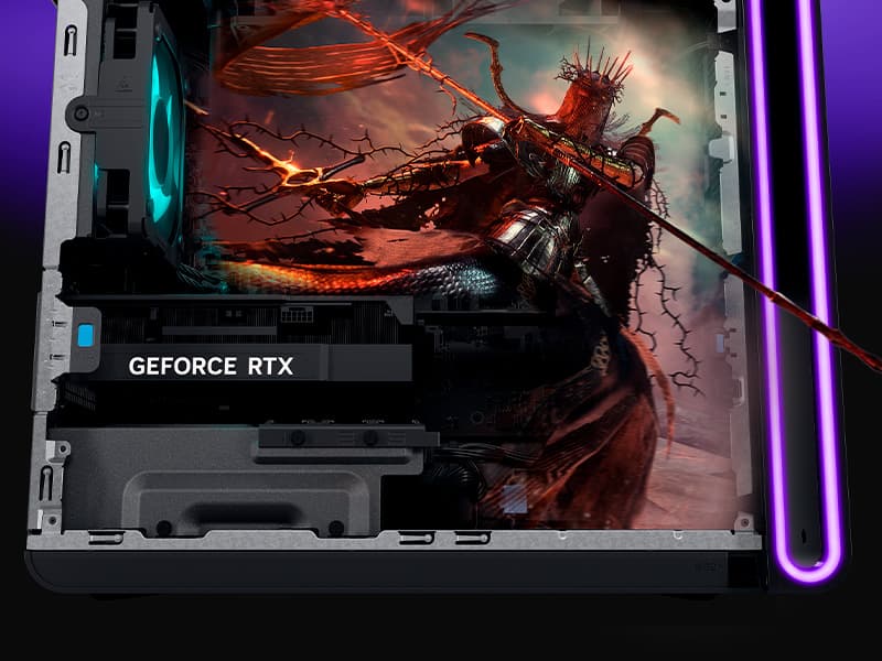 Alienware Aurora Gaming Desktop ACT1250 - Intel Core Ultra 9 285 Processor, Liquid Cooled, NVIDIA GeForce RTX 5080, 32GB DDR5 RAM, 1TB SSD, 1000W Platinum Rated PSU, Win 11 Home - Clear Panel