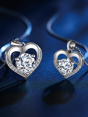 ONLYLIKE Heart Pendant Necklace Gifts for Wife, Engraved 'I LOVE YOU' Gift for Wife, 1-3 Carat Moissanite Necklace, Anniversary Eternity Jewelry Present for Wife, Birthday Gifts for Women