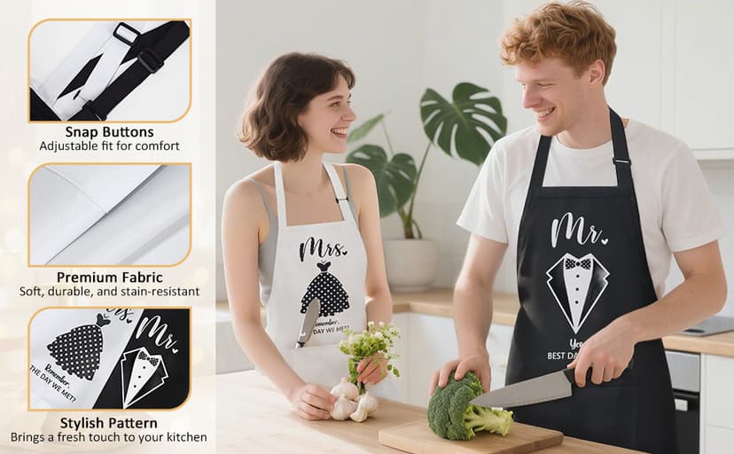 Wedding Gifts for Couples 2026 Bridal Shower Gift for Bride To Be Engagement Gifts for Couples Newlyweds His and Hers Mr and Mrs Gift for Anniversary Marriage Matching Couple Stuff Basket with Aprons B0FDWQF2FW