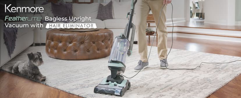 Kenmore DU1275 Bagless Upright Vacuum Lightweight Carpet Cleaner with 4 Height Adjustment, Hair Eliminator brushroll, Pet HandiMate & 2 Cleaning Tools