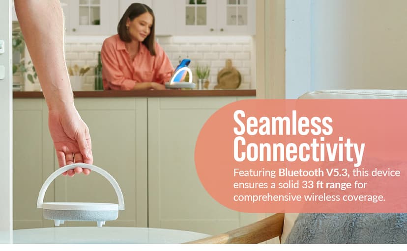 Bedside Lamp with Wireless Charger, 6 in 1 Touch Bedside Lamp, Portable Bluetooth Speaker, Birthday Gifts for Women, Gift for Her, Mom, Dad, Mens Gifts for Birthday Unique