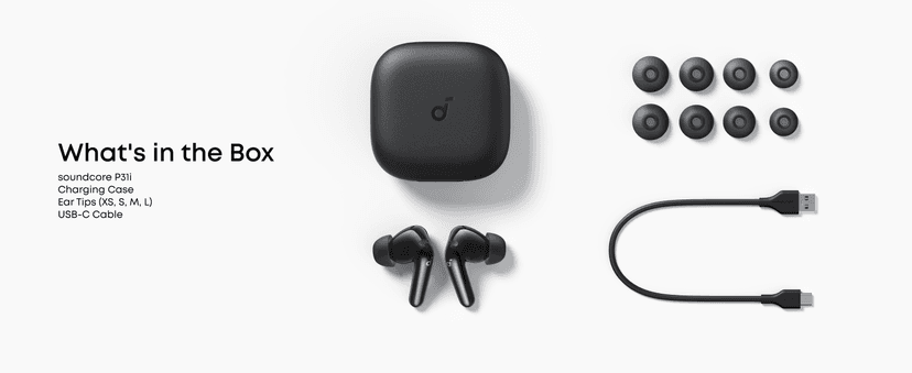 Soundcore P31i by Anker, Real-Time Adaptive Noise Cancelling, Hi-Res Sound, Translation Earbuds, 50H Playtime, Wireless Earbuds, Bluetooth Earphones, Spatial Audio, Fast Charging, IP55