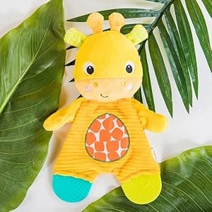 Bright Starts Snuggle & Teethe BPA-Free Crinkle Teething Plush Baby Toy - Giraffe