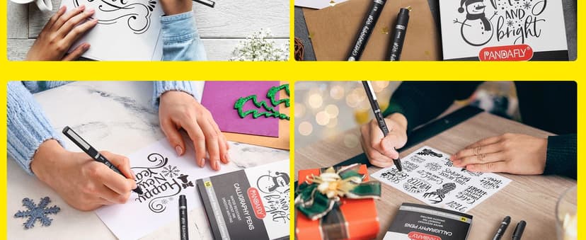 PANDAFLY Calligraphy Pen, 10 Size Calligraphy Pens for Writing, Brush Pens Calligraphy Set for Beginners, Hand Lettering Pen for Art Drawing, Sketching, Scrapbooking