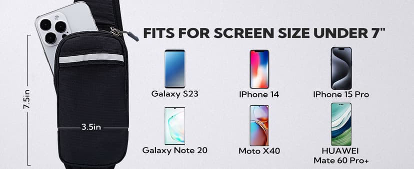 WATERFLY Crossbody Sling Backpack Sling Bag Travel Hiking Chest Bag Daypack (Black)