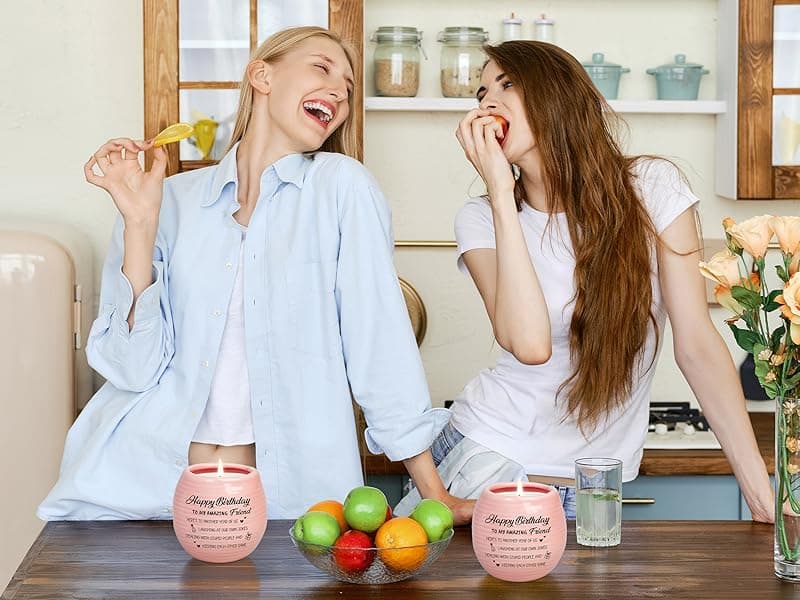 Happy Birthday Gifts for Women - Funny Best Friend Friendship Birthday Gifts for Women Bestie BFF Coworker Classmate - 10oz Lavender Scented Soy Wax Candle