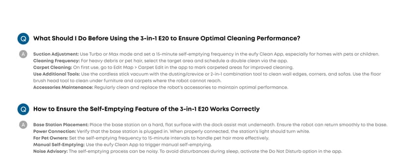 eufy Robot Vacuum 3-in-1 E20,with Versatile Stick and Handheld Vacuum Cleaner Combo,Self Emptying Up to 75 Days,Max 30,000Pa,Smart Obstacle Avoidance,Pro-Detangle,Ideal for Carpet,Crevices,Stairs