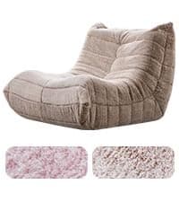 Bean Bag Chairs for Adults Giant Bean Bag Chair Memory Foam BeanBag Chair Bean Bag Sofa with Filler Faux Fur Fireside Beanbags Lazy Sofa for Living Room Bedroom Office (Bluegrey Plush, Single)