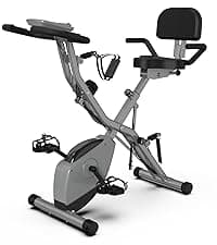 Foldable Exercise Bike for Small Apartments, Stationary Bikes for Home, Indoor Portable Cycling Bike with 16-Level Magnetic Resistance, 260LBS Capacity, 5.5 LBS Flywheel, for Small Space Workout 816