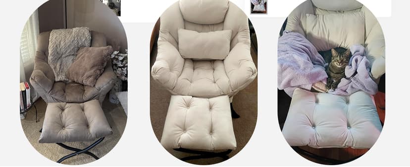 Lazy Chair with Ottoman, Modern Accent Chair with Lumbar Pillow, Dark Grey Sofa, Armchairs with Folding Footrest, Oversized Supportive Chairs for Bedroom, Reading
