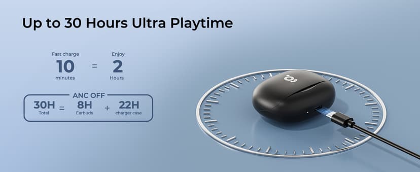 wegear Hybrid Active Noise Cancelling Wireless Earbuds, 6 Mics AI Clear Calls, 12mm Drivers Deep Bass Stereo Sound, 30H Playtime, True Wireless Earbuds, Bluetooth 5.4 Ear Buds, Comfort Fit (Black)