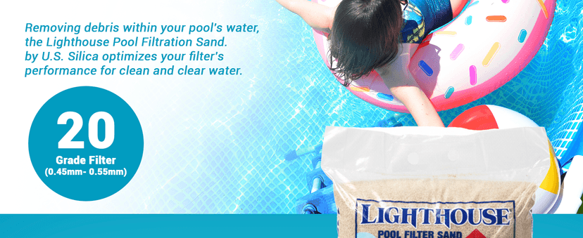 U.S. Silica 50 Pound Pool Filter Sand, Safe and Odorless Crystalline Silica Filtration Media for Swimming Pool Systems Maintenance