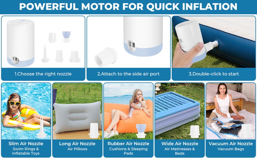 Vacuum Bags for Travel with Portable Electric Pump, 8 Pack Vacuum Seal Bags for Luggage and Suitcase Compression, Space Saver Vacuum Storage Bags for Clothes and Clothing Travel