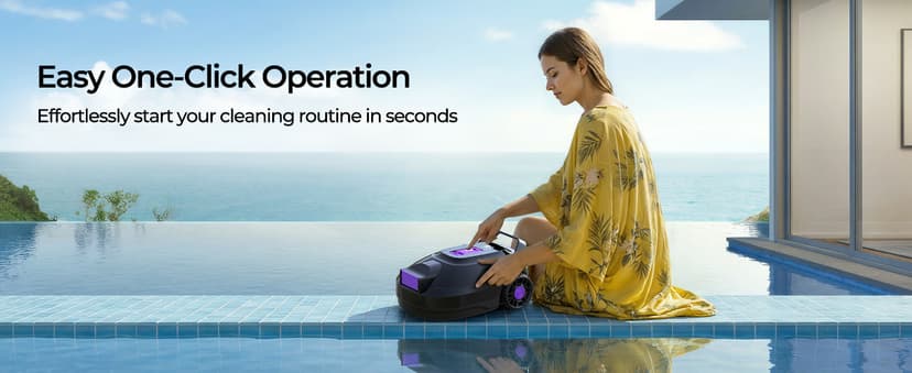 Robotic Pool Cleaner with Dual-Drive Motors,Dual-Layer Filtration, 180Min Runtime, Powerful Cordless Pool Vacuum for Above-Ground & Flat Pools,Auto-Parking Design,Double Suction Port