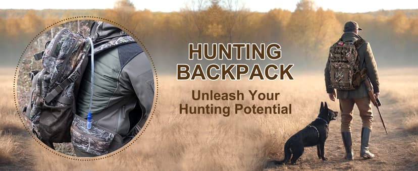Hunting Backpack, Camo Hunting Backpacks & duffle Bags, Water-resistant Long-Lasting Large Capacity Bow Backpack Hunting Pack For Hunting Gear Accessories (Treasures of the Trees)