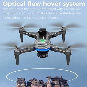 Lozenge Drones 360° Obstacle Avoidance Brushless Drones with Camera for Adults 4K GPS Smart Follow Auto Return Long Battery Life Quadcopter Big Size L900 HJ90 3 Battery Black Carbon Fiber Pattern