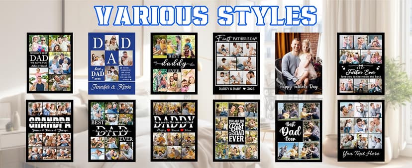 Customized Gift for Husband from Daughter Son Wife, Custom Blanket with Picture, Dad Blanket Gift for Anniversary Fathers Day Birthday Gifts for Best Dad, Personalized Photo Blanket B0GZ3XZVQF