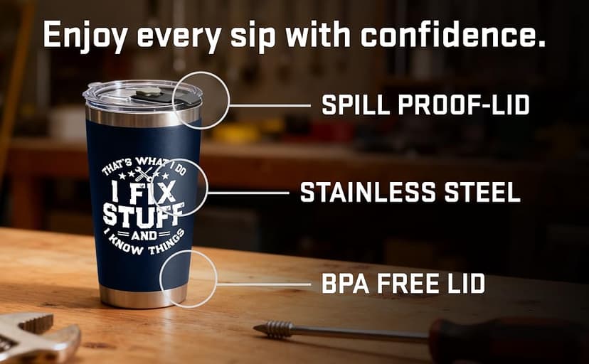 Gifts for Men, Dad for Christmas, Fathers Day - Dads Birthday Gift Ideas, Gifts for Dads from Daughter, Son - Cool Mens gifts Ideas, Mens Birthday Gift Ideas - Stainless Steel Men Tumbler 20Oz B0FS22TCHH