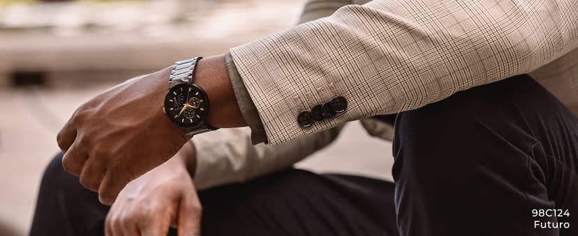 Bulova Men's Modern Gold Tone Stainless Steel 3-Hand Calendar Date Quartz Watch, Diamond Dial