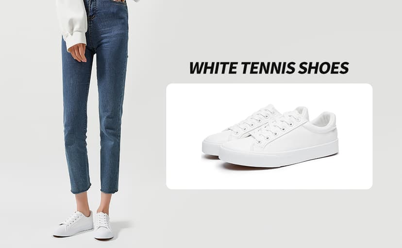 SERNIAL Womens White Tennis Shoes PU Leather Sneakers Casual Walking Shoes for Women