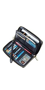 Chelmon Women's RFID Slim Card Holder Wallet: Thin Bifold with Multi-Card Case & Zipper Coin Pocket Purse (Deep Purple)