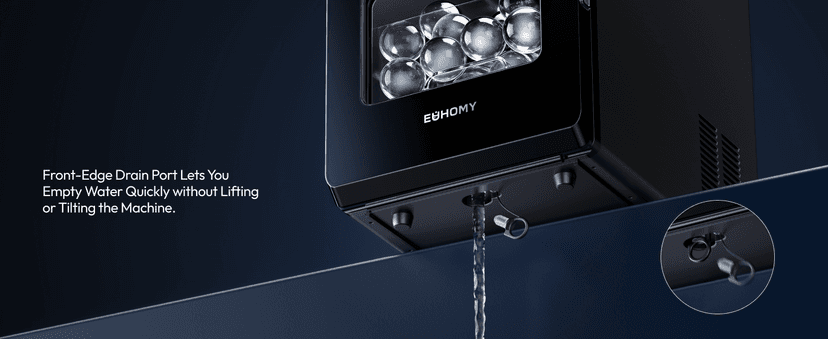 EUHOMY 2" Ice Ball Maker Countertop, 4Pcs Ready in 40Mins, 144Pcs/day, Self-Cleaning Sphere Ice Maker Machine with Crystal Clear Ice, Round Ice Cube Maker for Whiskey & Bourbon