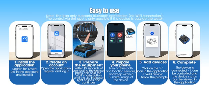 Cordless Robotic Pool Cleaner, 5,000 GPH with 150μm Filter, Floor/Wall/Waterline Cleaning, Smart Zigzag Navigation, 5,200mAh Battery, App-Controlled Presets for Inground & Above Ground Pools