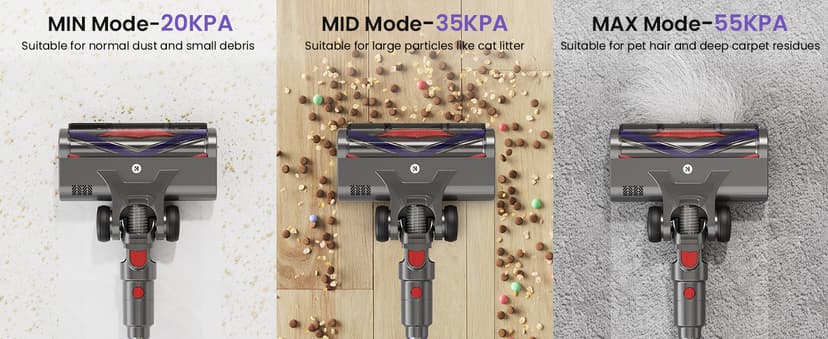 NADALY Cordless Vacuum Cleaner, 650W 55KPA 70Mins Vacuum Cleaners for Home, Anti-Tangle, Self-Standing Stick Vacuum Cordless Rechargeable, Lightweight Vacuum for Hardwood Floors/Pet Hair/Carpet