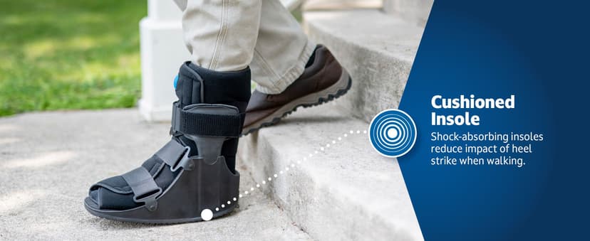 United Ortho United Ortho USA14115 Short Air Cam Walker Fracture Boot, Medium, Black