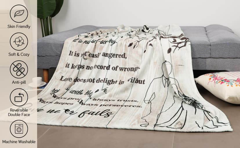 Wedding Gifts for Couples 2025 Soft Blanket, Bridal Shower Gifts for Bride to Be, Anniversary Mr and Mrs Gifts, Wedding Gifts for Newlyweds Just Married Gifts Wedding Throw Blanket 60 * 50