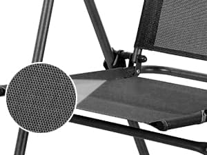Vongrasig 6 Piece Folding Patio Dining Set,Small Metal Outdoor Garden Patio Table and Chair Set w/Umbrella for Lawn,Deck,Backyard,Black
