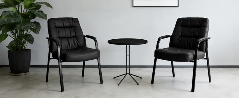 OLIXIS Office Waiting Room Guest Chair, 500lbs Office Reception Lobby PU Leather Chair No Wheels with Padded Armrest for Conference Lobby Medical Waiting Area Bedroom Elderly, Black