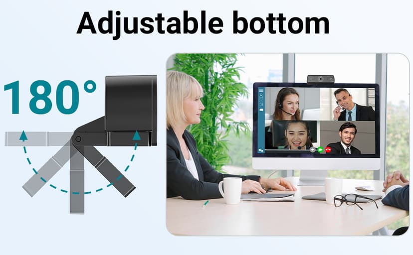 Webcam for PC, HD 1080P USB Plug-and-Play Computer Web Camera, High Definition Webcam for Desktop Laptop, Ideal for Online Class, Video Conference, Live Streaming & Gaming
