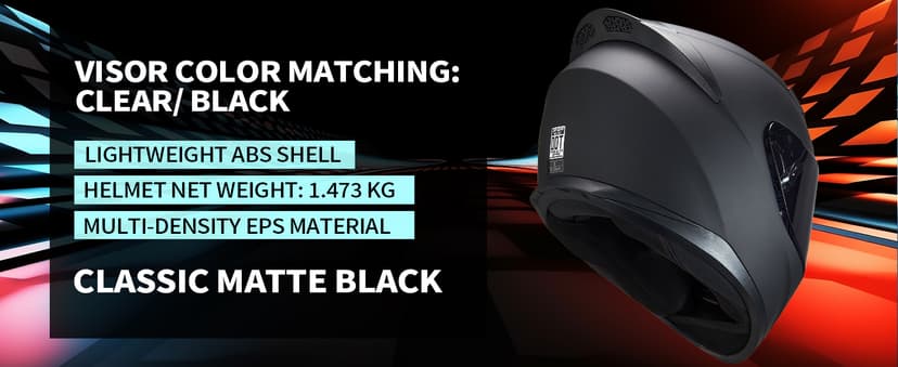Full Face Motorcycle Helmet WS-607 DOT Approved Motorbike Racing Street Bike Helmets for Adults with Visor