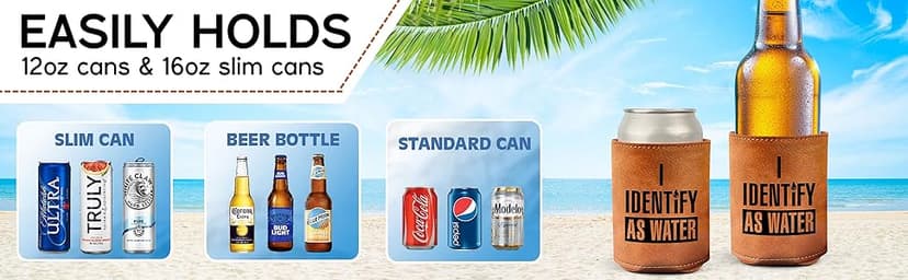 Gifts for Dad from Daughter, Son for Fathers Day - Dad Gifts, Men Gifts - Birthday Gifts for Men, Dad Birthday Gift, Birthday Gifts for Dad - Retirement Gifts for men, Leather Can Cooler for Mens 12Oz