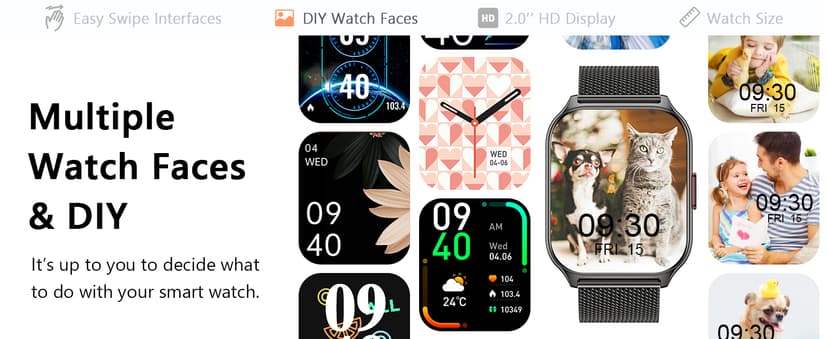 ZOSKVEE Smart Watch 45mm for Women Men(Dial/Answer Calls), 2.0" Fitness Tracker Watch with Heart Rate/Blood Pressure/Blood Oxygen Monitor for Android iOS